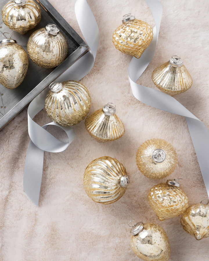 Collection de boules de Noël « Les Essentiels » en verre mercuré